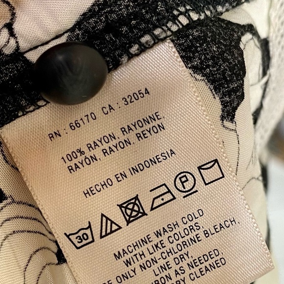 Anthropologie Maeve Black white floral print front pockets dress size 2 - Picture 7 of 12